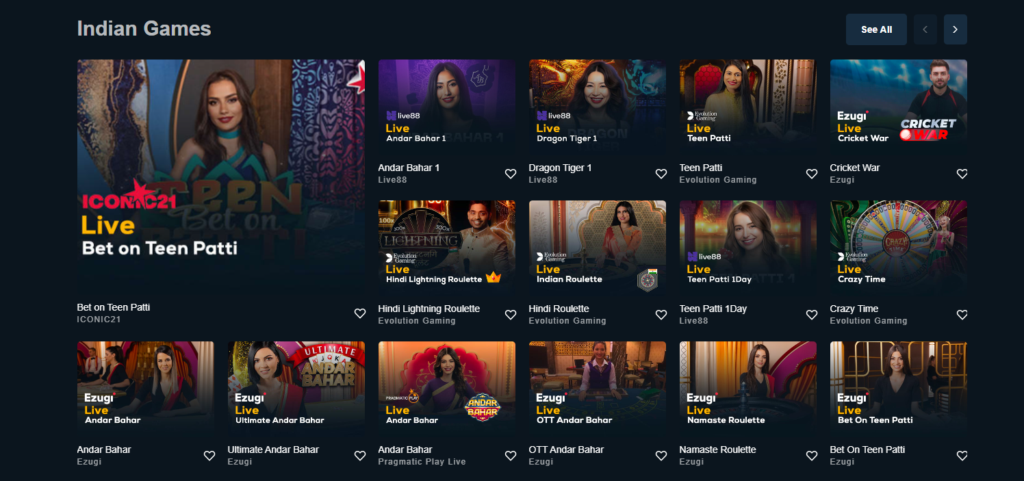 Rajabets Indian Casino Games