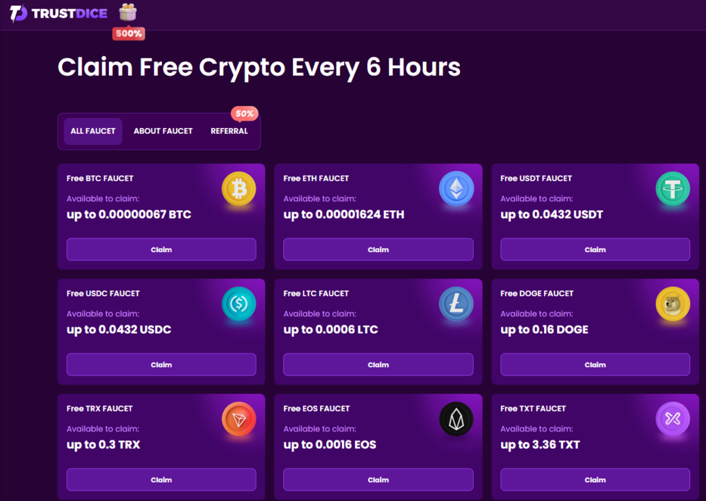 TrustDice Casino India Crypto Faucet Promo