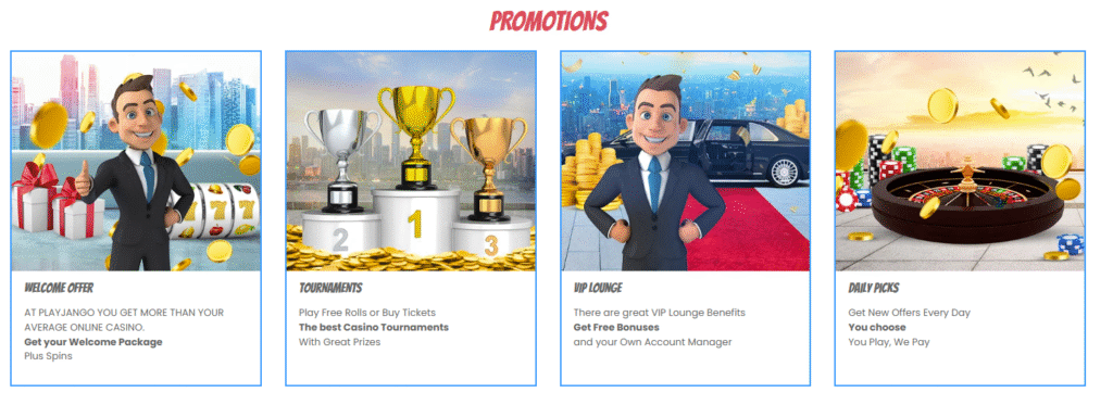 play jango current casino promotions