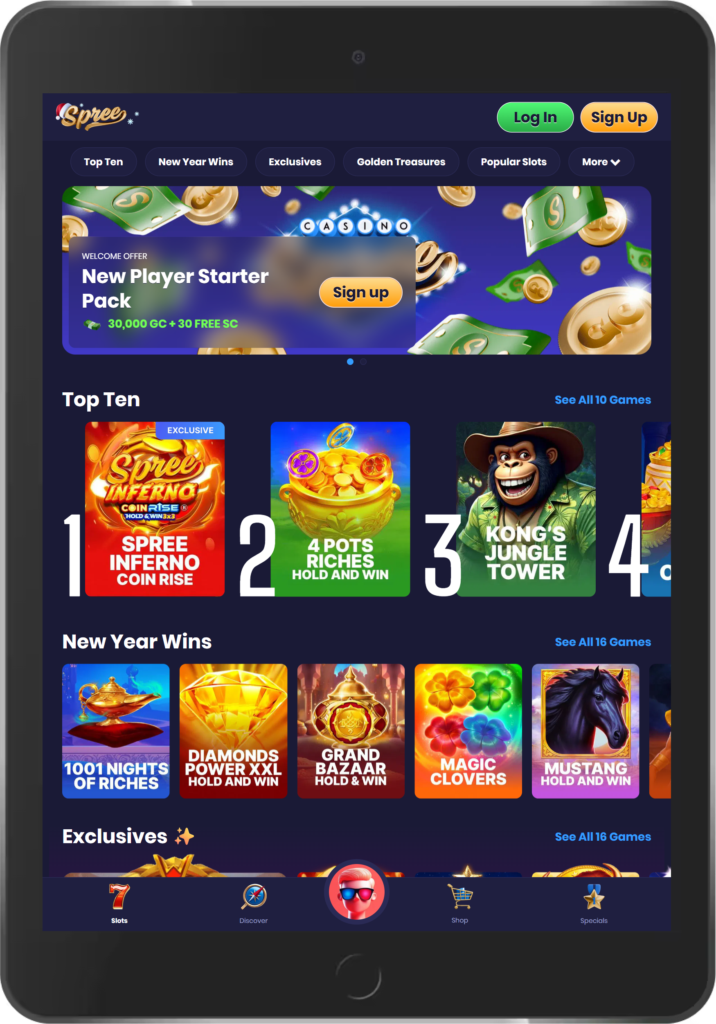 Spree Casino Mobile Screenshot