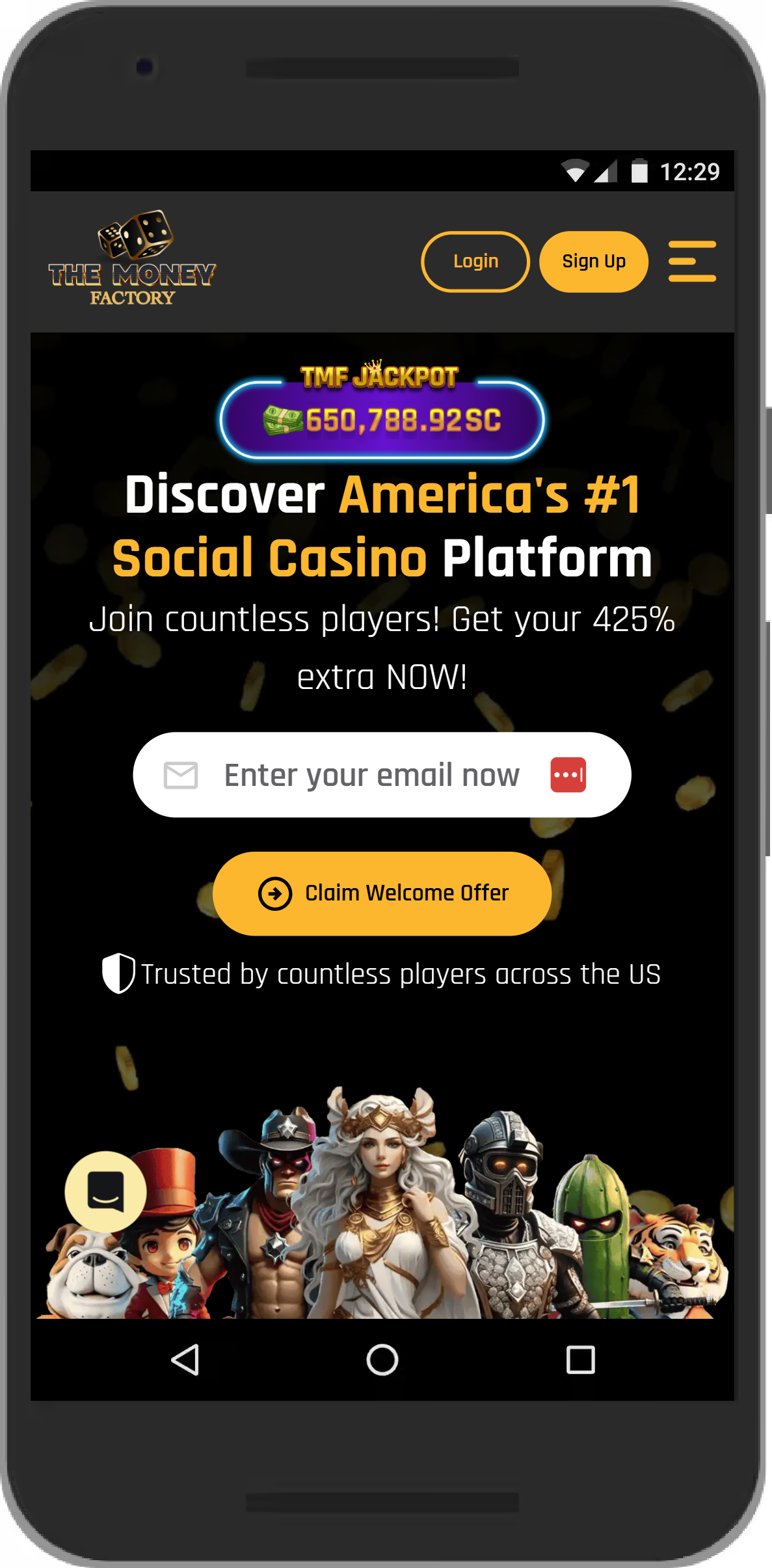 The Money Factory Casino Mobile Screenshot