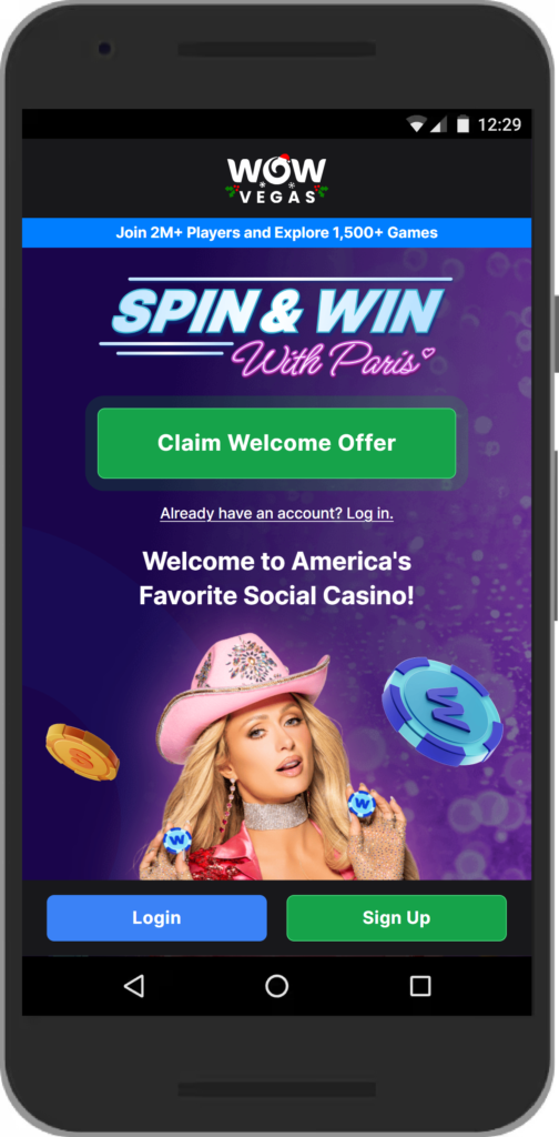 WOWVegas Casino Mobile Screenshot