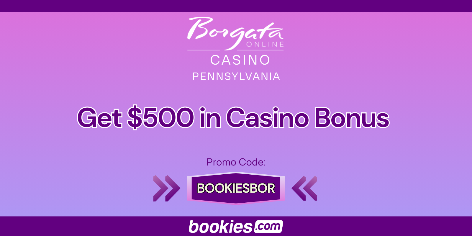 Borgata Casino Bonus Code BOOKIESBOR: $500 Deposit Match + Free Bonus for PA (March 2026)