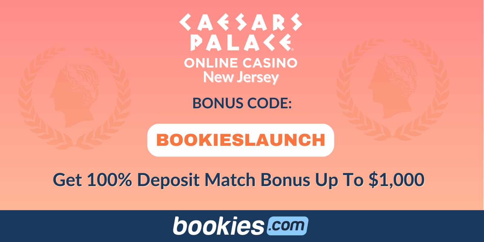 Caesars Palace Online Casino NJ Promo Code BOOKIESLAUNCH: Claim $3,500 in Bonuses (Mar. 16)